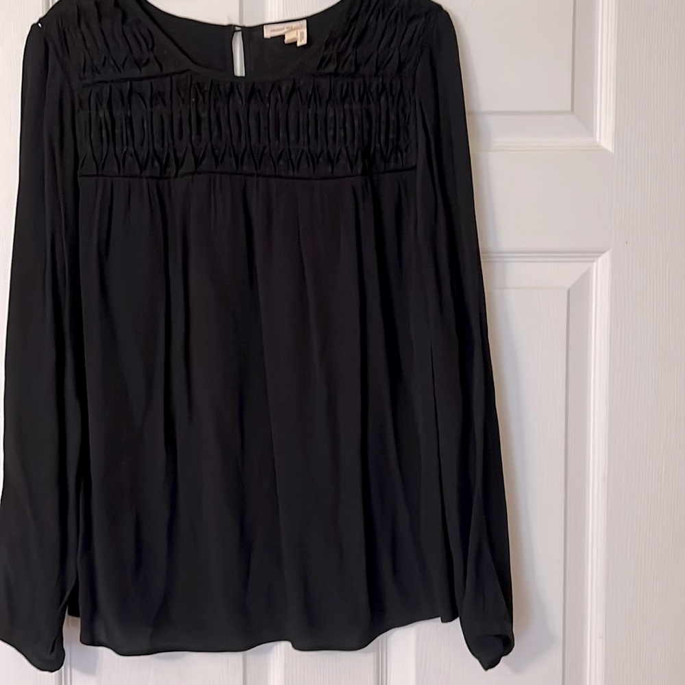 Black Blouse size Large by Meadow Rue. 100% Rayon. Like New